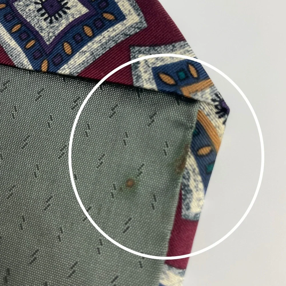 Pierre Balmain Tie Silk Men‎ Extra Long Tie Burgundy Geometric Abstract Italy